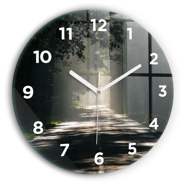 Round glass clock Forest road