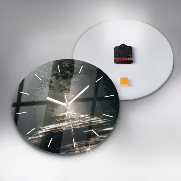 Round glass clock Forest road