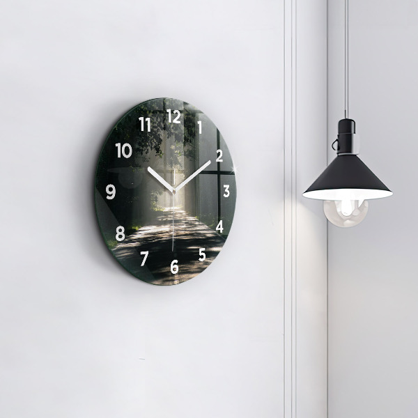 Round glass clock Forest road