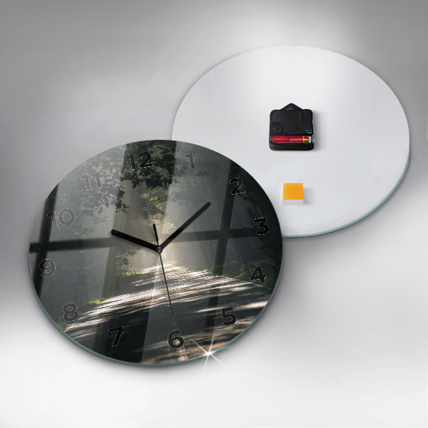 Round glass clock Forest road