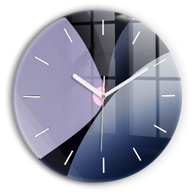 Round glass clock Abstraction sun