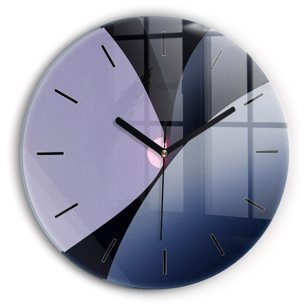 Round glass clock Abstraction sun