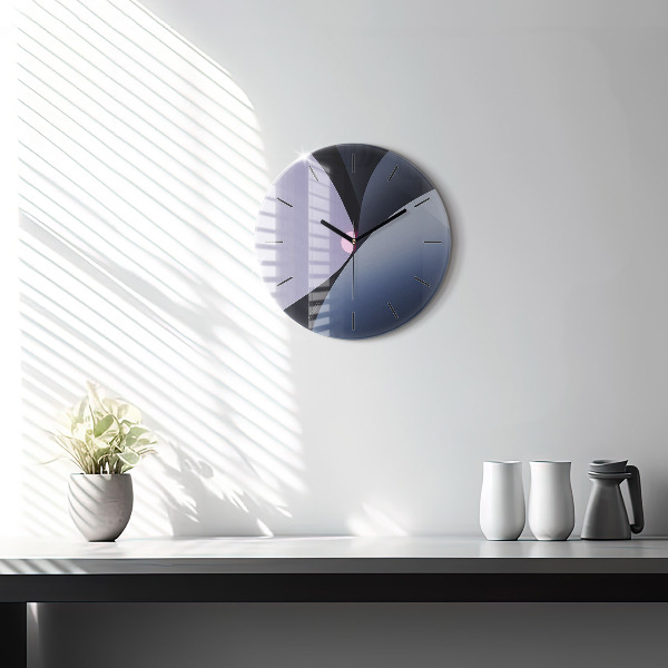 Round glass clock Abstraction sun