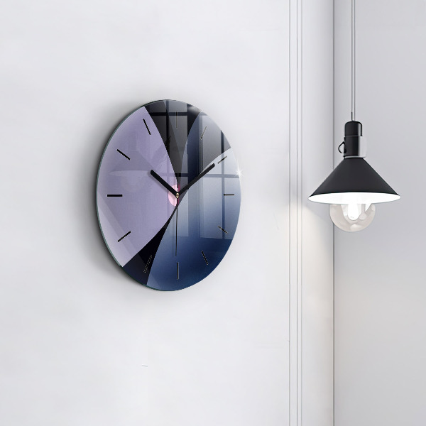 Round glass clock Abstraction sun