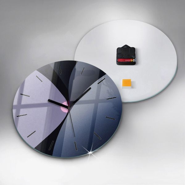 Round glass clock Abstraction sun