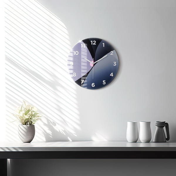 Round glass clock Abstraction sun