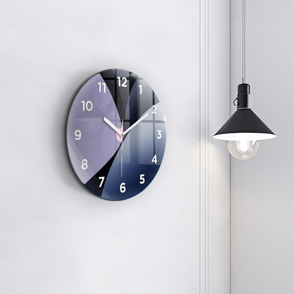 Round glass clock Abstraction sun