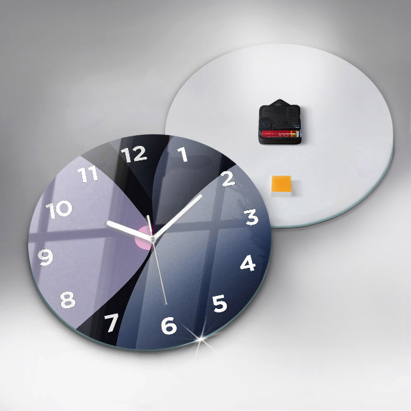 Round glass clock Abstraction sun
