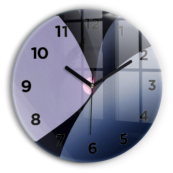 Round glass clock Abstraction sun