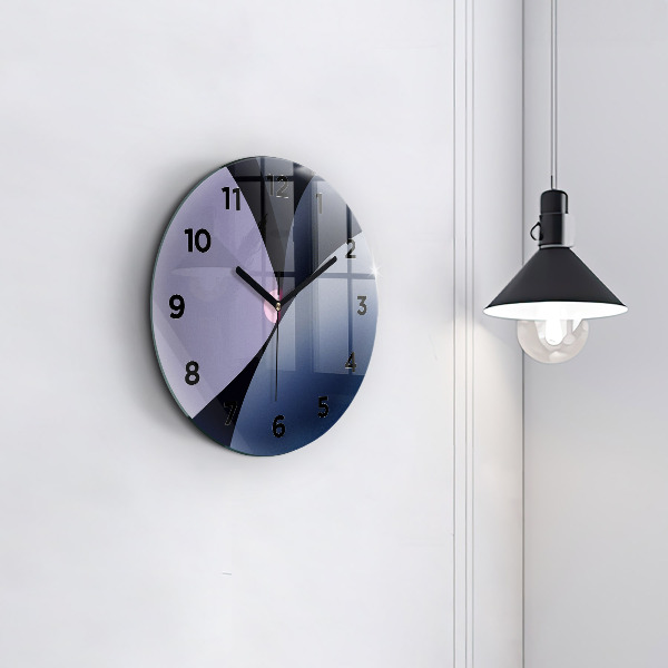 Round glass clock Abstraction sun