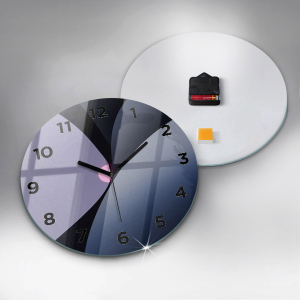 Round glass clock Abstraction sun