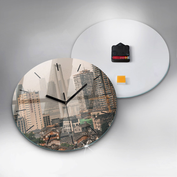 Round glass clock Chongqing Old Town