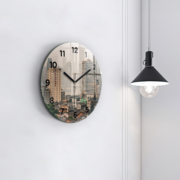 Round glass clock Chongqing Old Town
