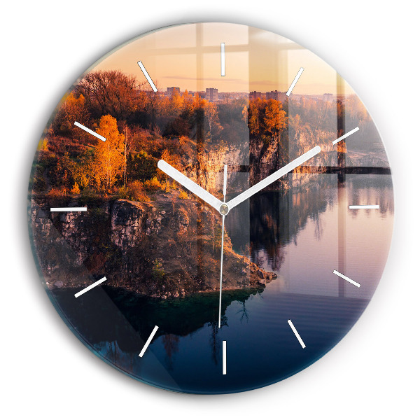 Round glass clock Krakow Lake Zakrzówek