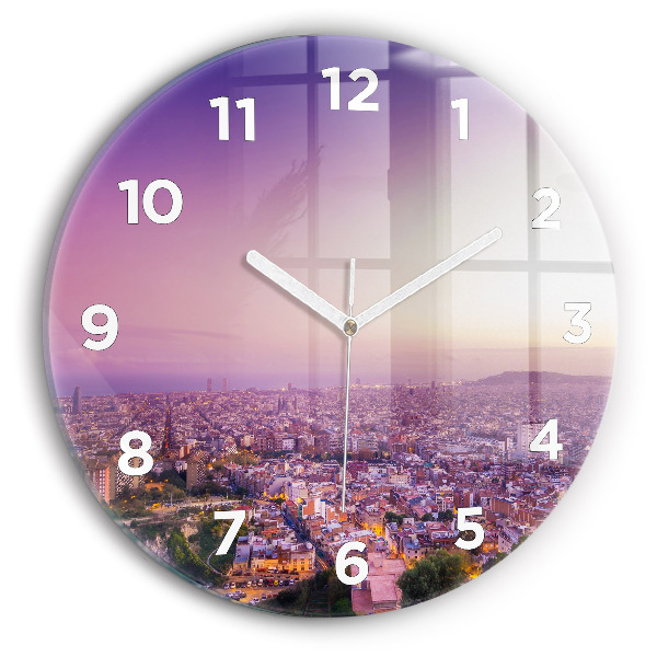 Round glass clock Barcelona Bunkers El Carmel