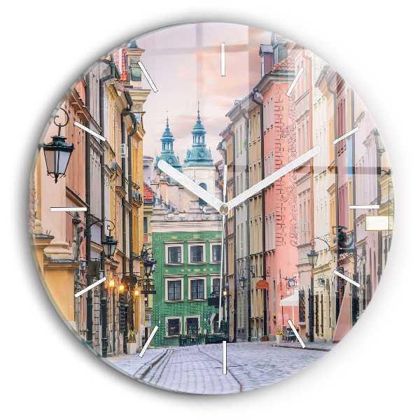 Round glass clock Old Town in Warsaw