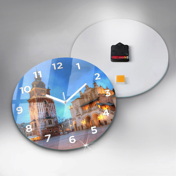 Round glass clock Main Market Square in Krakow