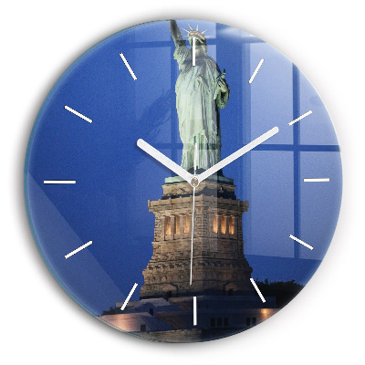 Round glass clock Statue of Liberty New York