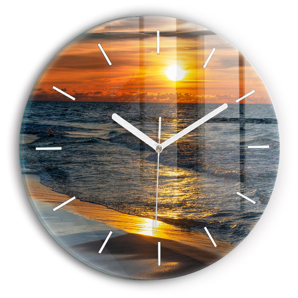 Round glass clock Władysławowo Baltic Sea