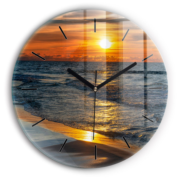 Round glass clock Władysławowo Baltic Sea