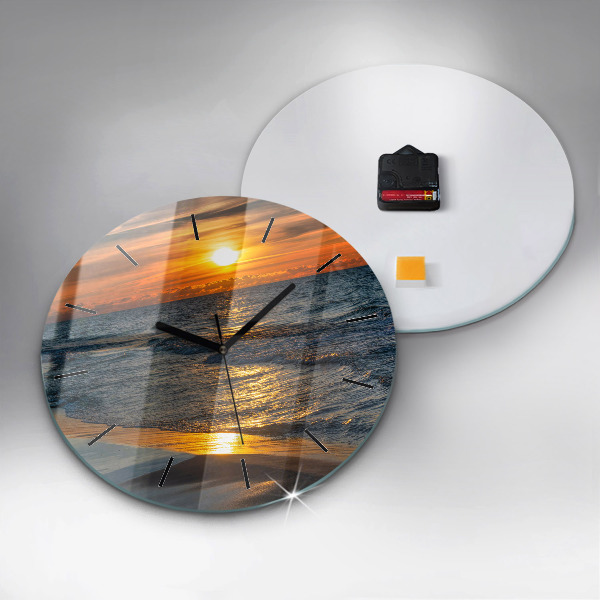 Round glass clock Władysławowo Baltic Sea