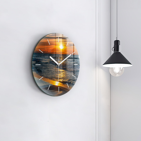 Round glass clock Władysławowo Baltic Sea