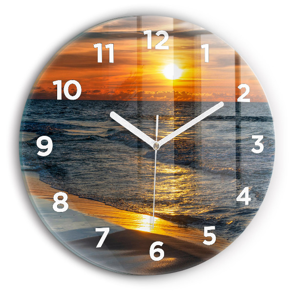 Round glass clock Władysławowo Baltic Sea