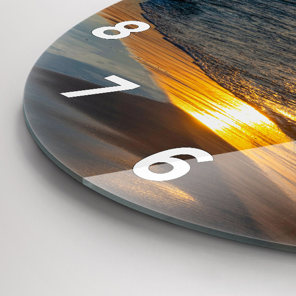 Round glass clock Władysławowo Baltic Sea