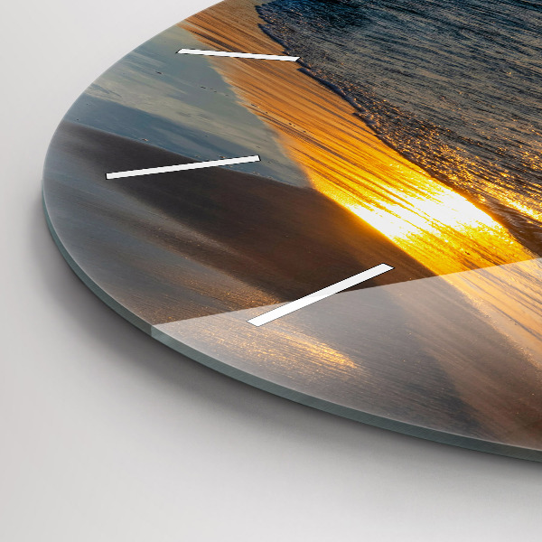 Round glass clock Władysławowo Baltic Sea