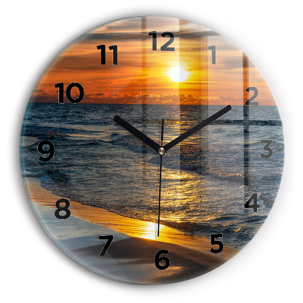 Round glass clock Władysławowo Baltic Sea