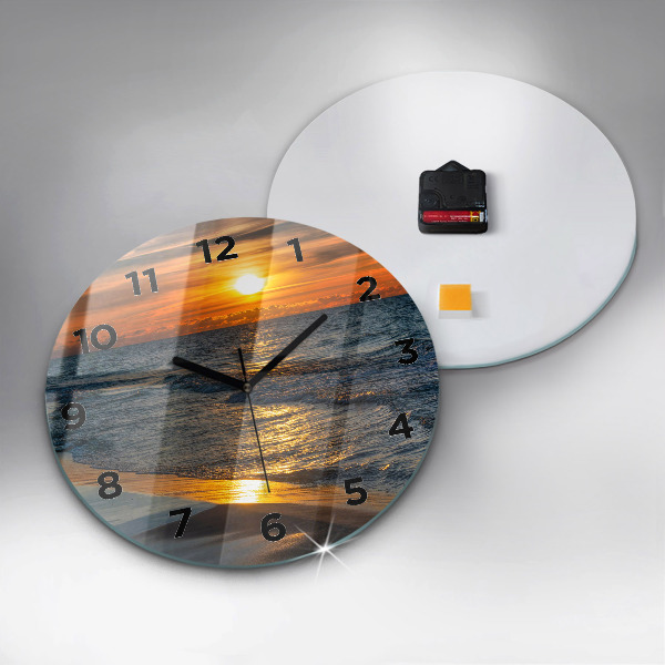 Round glass clock Władysławowo Baltic Sea