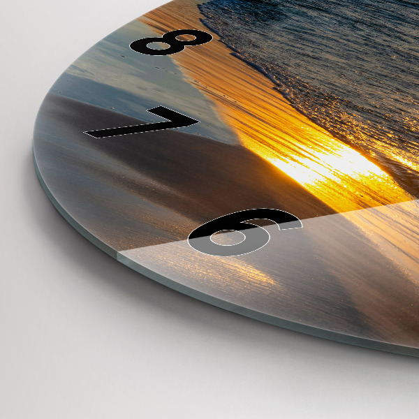 Round glass clock Władysławowo Baltic Sea