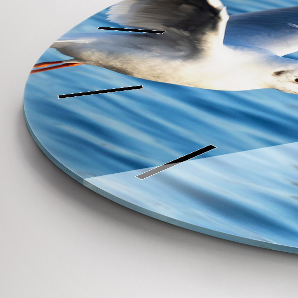 Round glass clock Seagulls in Gdynia