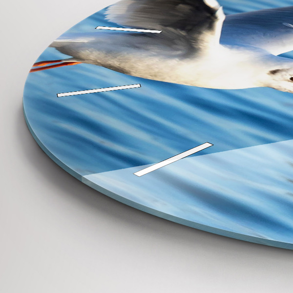 Round glass clock Seagulls in Gdynia