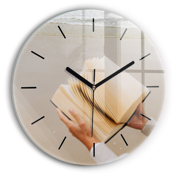 Round glass clock A moment with a book