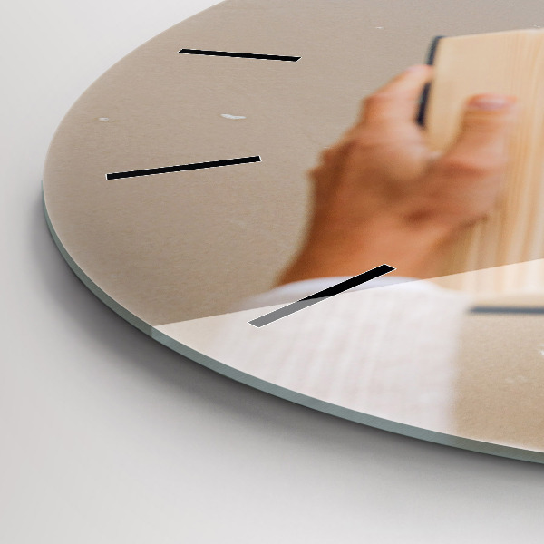 Round glass clock A moment with a book