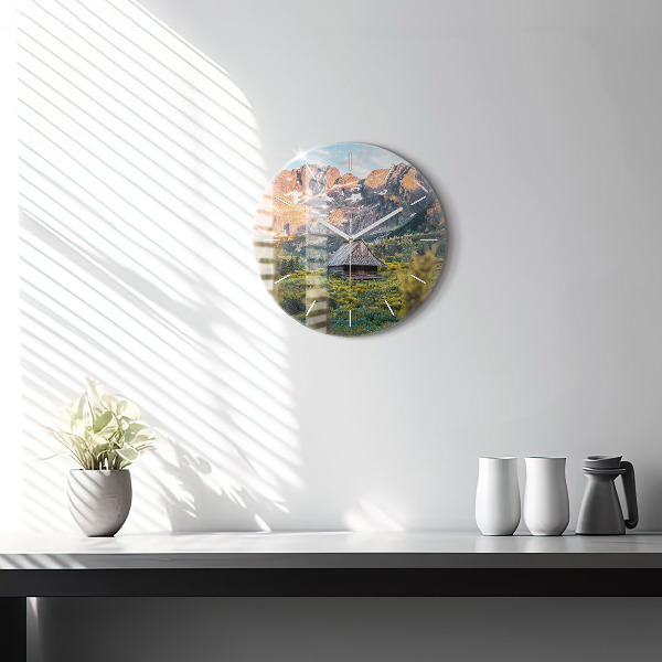 Round glass clock Cottage in the Tatra Mountains