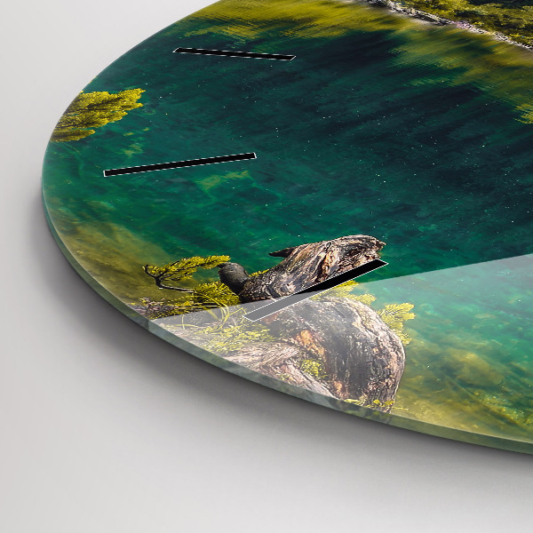 Round glass clock Morskie Oko in the Tatra Mountains