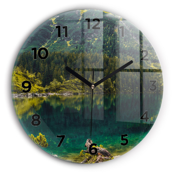 Round glass clock Morskie Oko in the Tatra Mountains