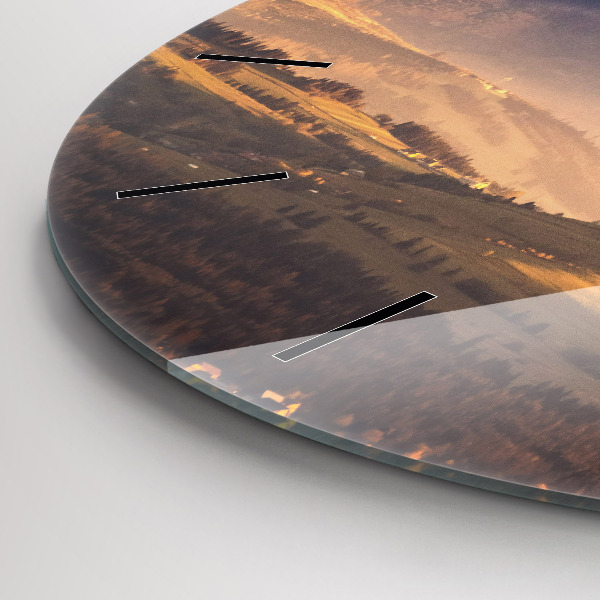 Round glass clock Winter landscape of the Tatra Mountains
