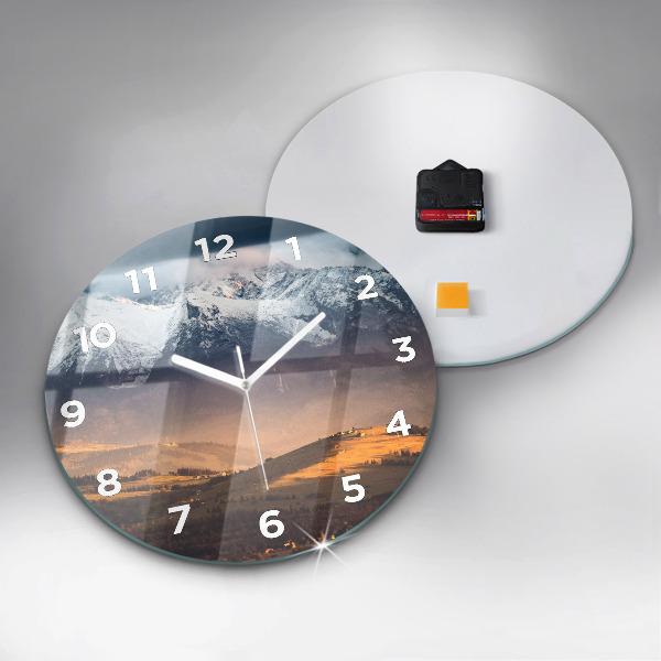 Round glass clock Winter landscape of the Tatra Mountains