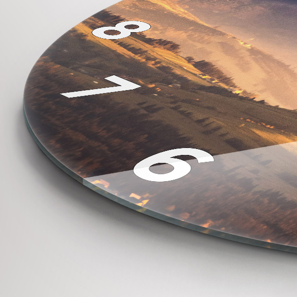 Round glass clock Winter landscape of the Tatra Mountains