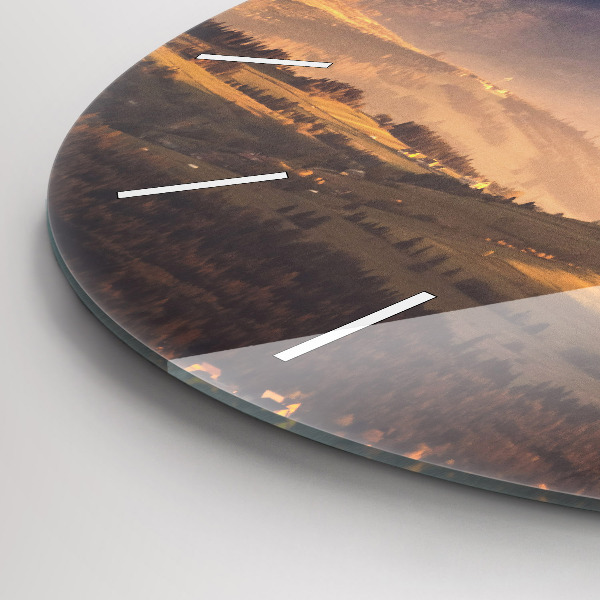 Round glass clock Winter landscape of the Tatra Mountains