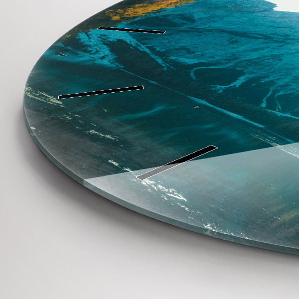 Round glass clock Mountain and river in Poland