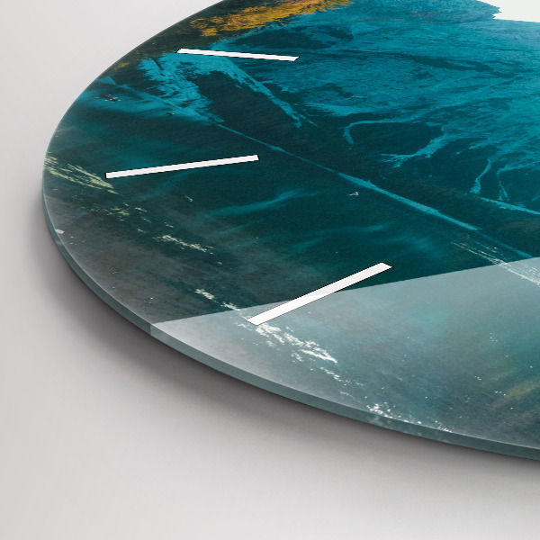 Round glass clock Mountain and river in Poland