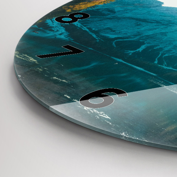 Round glass clock Mountain and river in Poland