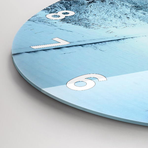 Round glass clock Deer on the tracks