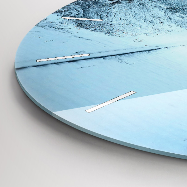 Round glass clock Deer on the tracks