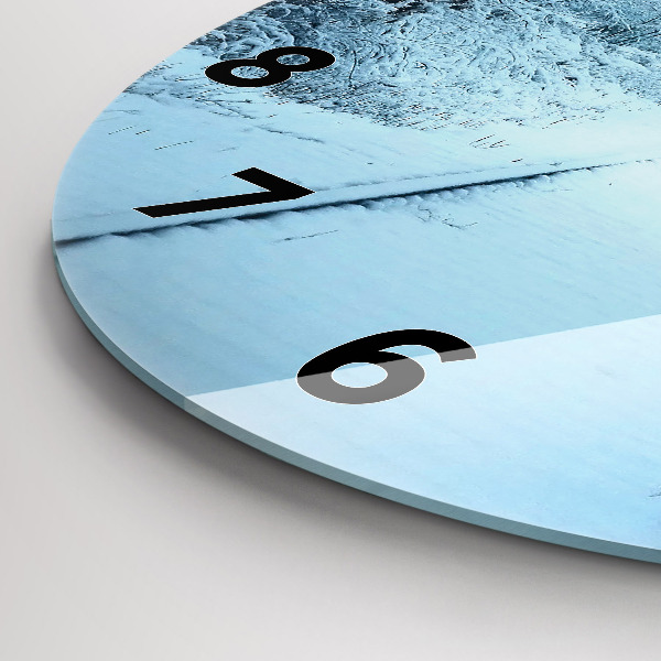 Round glass clock Deer on the tracks