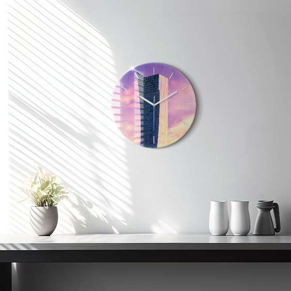 Round glass clock Skyscraper in Warsaw